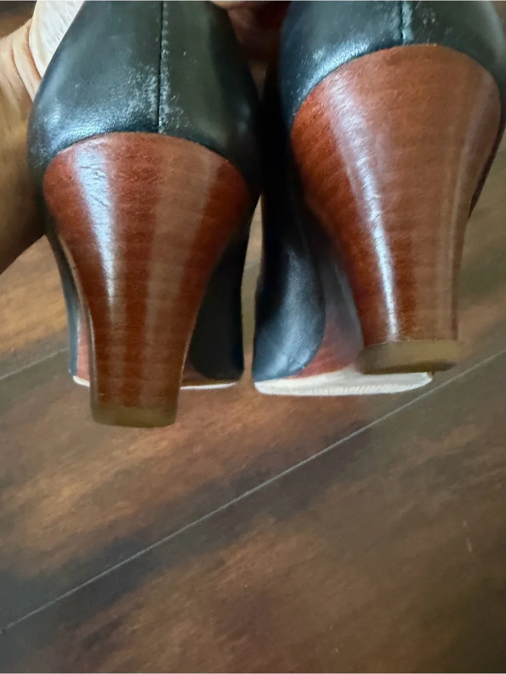 Tory Burch Black Leather Lowell 2 Wedges